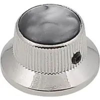 Boston KN-263 Deurbellenknop met Zwarte Parelinleg en Nikkelafwerking