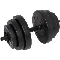 Tunturi Dumbbellset - Halterset - Totaal 15 kg - Zwart Vinyl - Incl. gratis fitness app