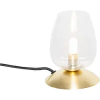 QAZQA Klassieke tafellamp goud met glas - Elien