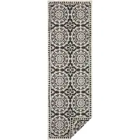 Hanse Home Vloerkleed Jardin - zwart creme 80 x 350 cm