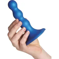 Strap-On-Me - Dildo Plug Balls - Metallic Blauw S