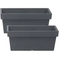 Prosperplast 2x Stuks Stevige Terras/balkon Plantenbakken/bloembakken Kunststof 79 X 35 X 33 Cm Steengrijs - Plantenpotten