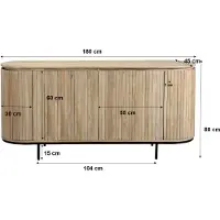 LivingFurn dressoir noor natural 170cm mangohout / gecoat staal