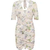 Faina Zomerjurk 'Koosh' pastelblauw / grijs / lichtgroen / poederroze