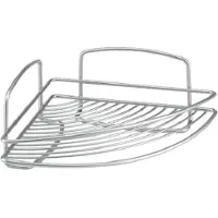Metaltex - Onda Badkamerrek Hoekplank – 22x22x11 cm – Zilver – Metaal Polytherm coating – 5 Jaar Garantie