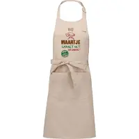 Kariban Naamcadeau - Naamschort - Keukenschort met je naam - Kookschort - verjaardag - moederdag - beige - het smaakt het lekkerst bij: Maartje
