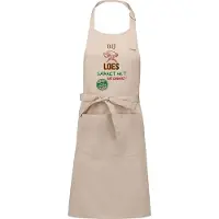 Kariban Naamcadeau - Naamschort - Keukenschort met je naam - Kookschort - verjaardag - moederdag - beige - het smaakt het lekkerst bij: Loes