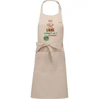 Kariban Naamcadeau - Naamschort - Keukenschort met je naam - Kookschort - verjaardag - moederdag - beige - het smaakt het lekkerst bij: Lieke