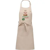 Kariban Naamcadeau - Naamschort - Keukenschort met je naam - Kookschort - verjaardag - moederdag - beige - het smaakt het lekkerst bij: Elise