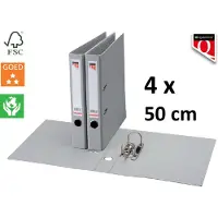 Quantore 4 x Ordner - A4 - 50mm breed - PP kunststof - grijs