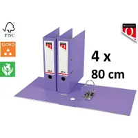 Quantore 4 X Ordner - A4 - 80mm breed - PP kunststof - violet