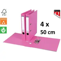 Quantore 4 x Ordner - A4 - 50mm breed - PP kunststof - roze