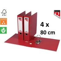 Quantore 4 X Ordner - A4 - 80mm breed - PP kunststof - bordeaux