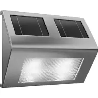 Monzana Wandlamp Buiten Zilver RVS 140x95x25mm Zonne-energie