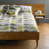 Orla kiely Scribble Stem blauw/groen dekbedovertrek - 200x200 cm - zonder slopen - percaalkatoen met knopensluiting