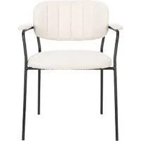 White Label Eetkamerstoel Jolien Black/Bouclé 2025