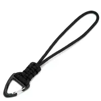 LGT JWLS Sleutelhanger Koord Paracord Zwart met Driehoekige Haak