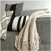 Malagoon Ivory Solid Plaid 125 x 150 cm
