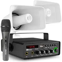 Power Dynamics Omroepinstallatie auto - - met 2 speakers en Bluetooth - 30W - 12V