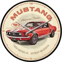 Nostalgic Art Wall Clock Mustang - GT 1967 Red
