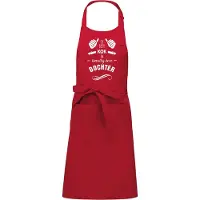 Kariban Cadeauschort - Tekstschort - Keukenschort met je naam - kookschort - verjaardag - moederdag - De beste kok is toevallig deze Dochter - rood