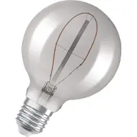 Osram Vintage 1906 LED-lamp met rooktint, 3,4W, 100lm, bolvormig met een diameter van 95mm en een E27-fitting, warm witte lichtkleur, niet dimbaar, levensduur tot 15.000 uur