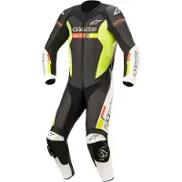 Alpinestars GP Force Chaser, lederen pak 1st. ,Zwart/Wit/Neon-Rood/Neon-Geel ,48