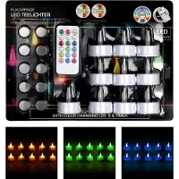 Cepewa LED LED theelichtjes -20x - gekleurd - 3,5 cm - afstandsbediening - waxinelichtjes - multicolour - kaarsjes