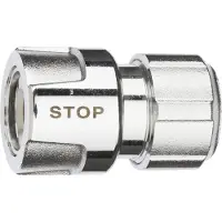 GEKA plus slangstuk met waterstop 1/2 inch 13 mm messing verchroomd