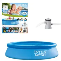 Intex Easy Set Round Inflatable Swimming Pool With Filter Pump 244x61cm Blauw 244 x 61 cm