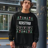 B&C Foute Kersttrui Candy Cane - Met tekst: Kersttrui - Kleur Zwart - ( MAAT S - UNISEKS FIT ) - Kerstkleding voor Dames & Heren