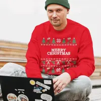 B&C Kersttrui Candy Cane - Met tekst: Merry Christmas - Kleur Rood - ( MAAT XXL - UNISEKS FIT ) - Kerstkleding voor Dames & Heren