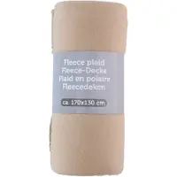 Excellent houseware Fleece dekens/plaids - 2x - warm beige - 170 x 130 cm