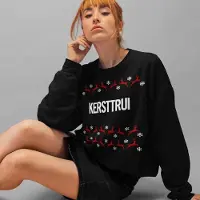 B&C Foute Kersttrui Rendieren - Met tekst: Kersttrui - Kleur Zwart - ( MAAT L - UNISEKS FIT ) - Kerstkleding voor Dames & Heren