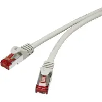 Renkforce RF-4724268 RJ45 Netwerkkabel, patchkabel CAT 6 S/FTP 10.00 m Grijs Snagless, Vergulde steekcontacten, Vlambestendig 1 stuk(s)