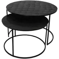 HD Living Bijzettafel Aluminium Black Patern 75 x 75 x 48 cm (set van 2)