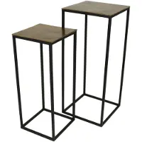 HD Living Bijzettafel Aluminium Gold 30 x 30 x 70 cm (set van 2)