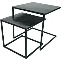 HD Living Bijzettafel Aluminium Black 50 x 50 x 50 cm (set van 2)