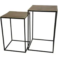 HD Living Bijzettafel Aluminium Gold 45 x 45 x 70 cm (set van 2)