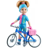 Paola Reina Puppe Amigas Dasha Fiets, 32 cm - Fashionpopp met accessoires