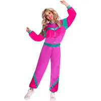 Amscan verkleedpak Jogging Suit dames polyester roze