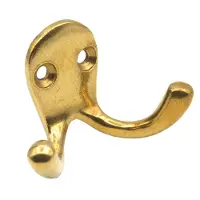 S&B Handdoekhaak dubbel - 2 schroefgaten - Messing - H-612.1