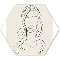 MuchoWow Hexagon wanddecoratie - Kunststof Wanddecoratie - Hexagon Schilderij - Vrouwen - Quotes - Line art - Tekst - 120x103 cm