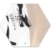 MuchoWow Hexagon wanddecoratie - Kunststof Wanddecoratie - Hexagon Schilderij - Verf - Design - Abstract - 75x65 cm