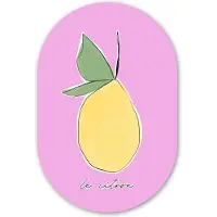 MuchoWow Muurovaal 80x120 cm - Ovale wanddecoratie Citroen - Fruit - Pastel - Ovalen schilderij - Muurdecoratie woonkamer - Kamer decoratie - Schilderijen - Wandcirkel