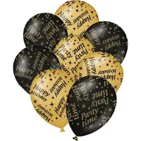 Paper Dreams Verjaardag ballonnen - Party Time/Happy Birthday tekst print 12x stuks