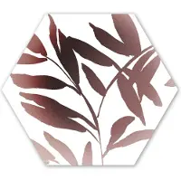 MuchoWow Hexagon wanddecoratie - Kunststof Wanddecoratie - Hexagon Schilderij - Bladeren - Design - Abstract - 75x65 cm
