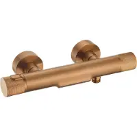 Ben Engraved Line badkraan met watervaluitloop thermostatisch geborsteld koper
