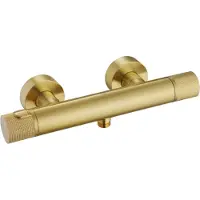 Ben Engraved Cross douche thermostaatkraan geborsteld messing pvd