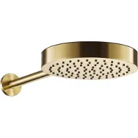 Ben Engraved hoofddouche met douche-arm Ø25cm geborsteld messing pvd